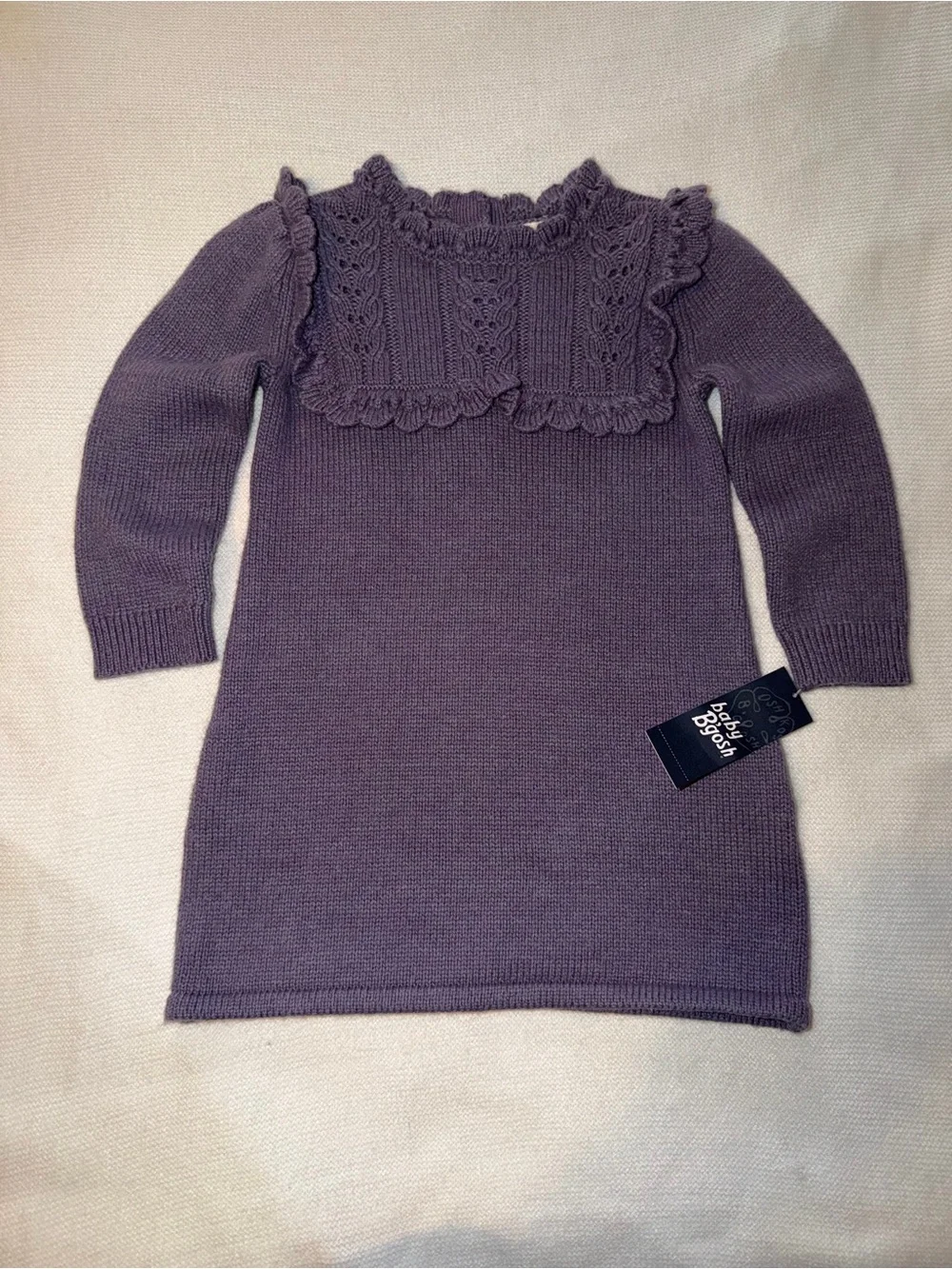 OshKosh B'gosh Lavender Knit Dress with Scalloped Yoke